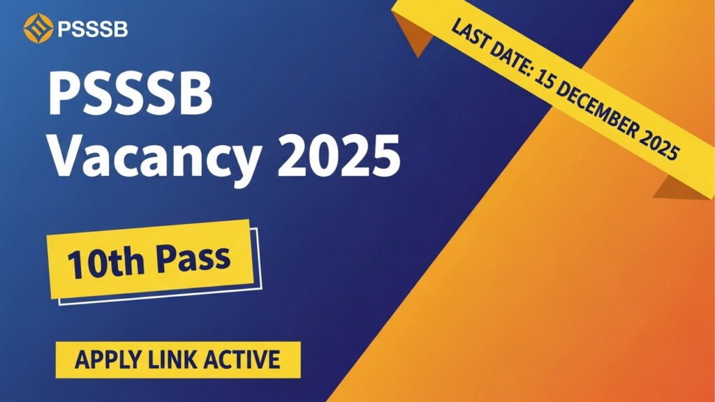PSSSB Vacancy 2025