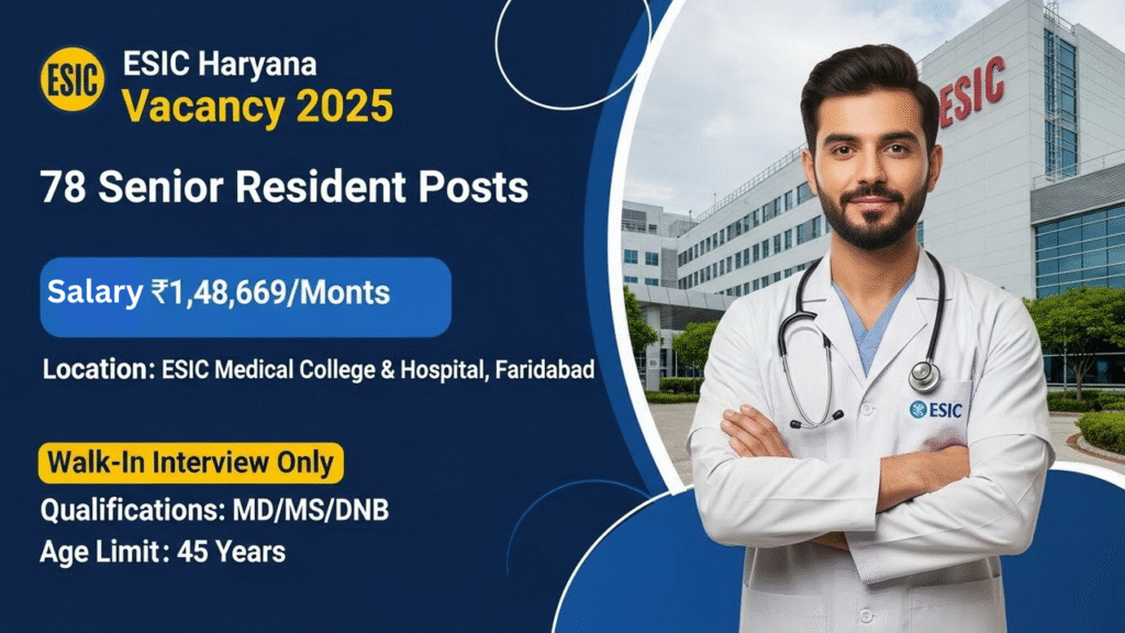 ESIC Haryana Senior Resident Vacancy 2025